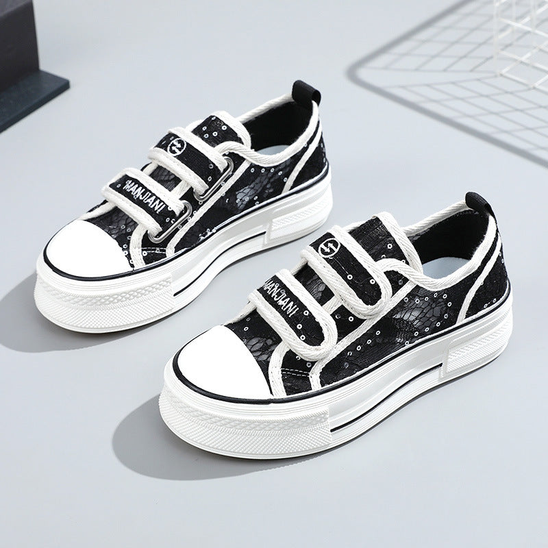 Damen Sneaker Klettverschluss Modisch Sportlich