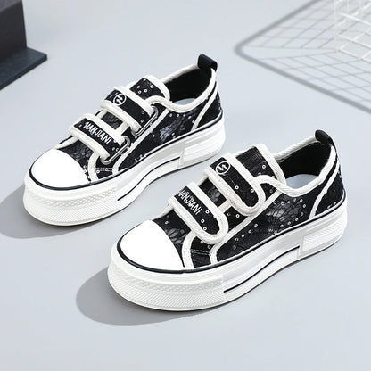 Damen Sneaker Klettverschluss Modisch Sportlich