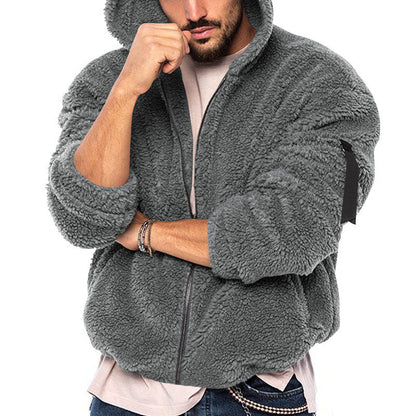 Herren Fleece Pullover Kapuze Teddy Weich Warm