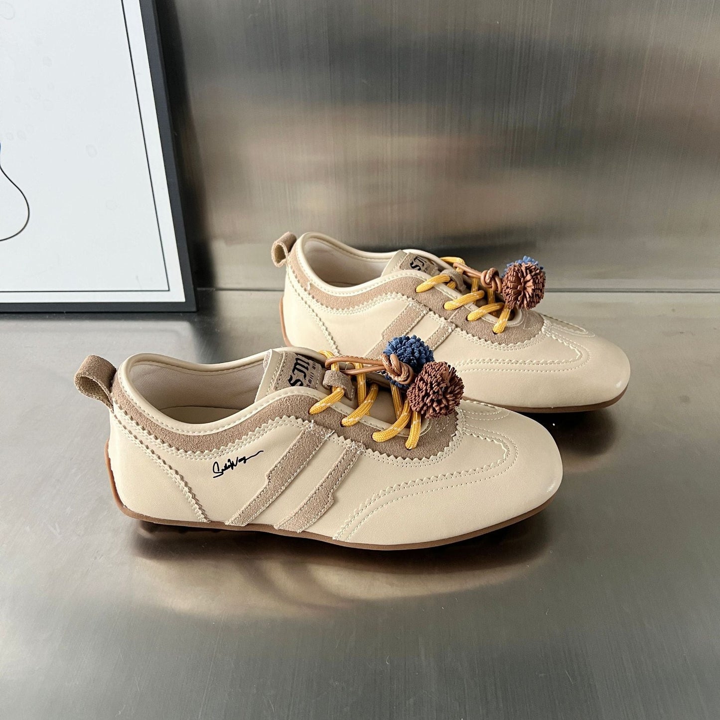Damen Sport Schuhe Leder Freizeitschuhe Elegant Modern