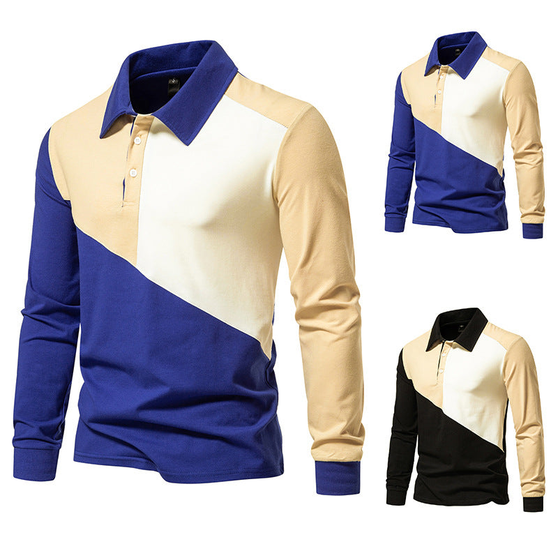 Herren Poloshirt Modern Farbblock Komfort Schnitt