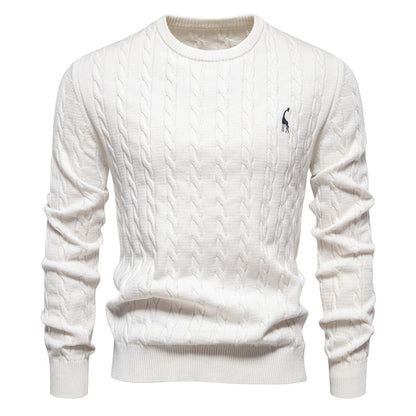 Herren Strickpullover Zopfmuster Rundhals Modern