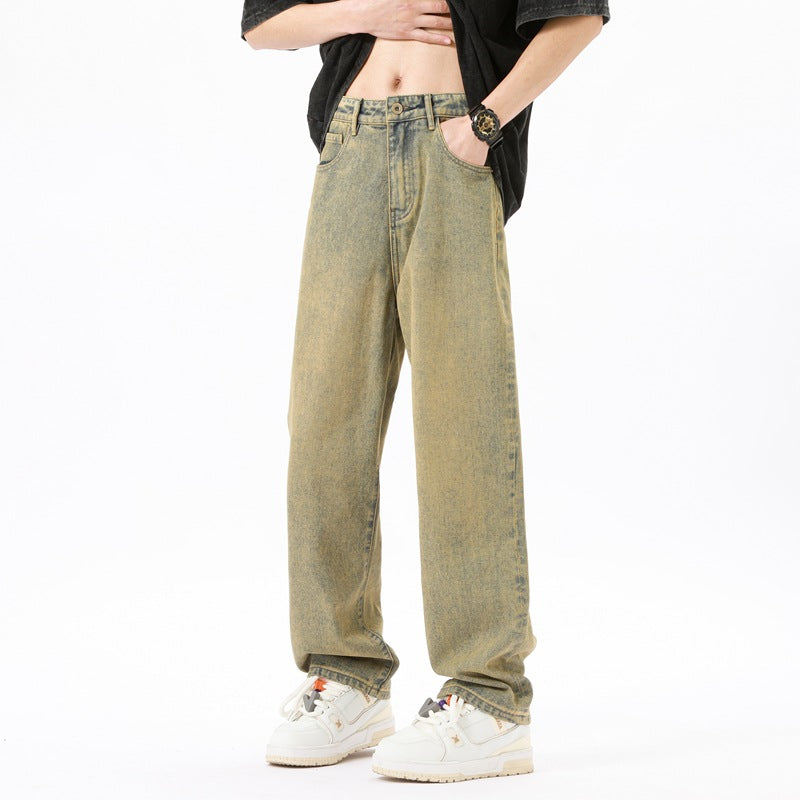 Herren Jeans Bequem Lässig Weite Passform