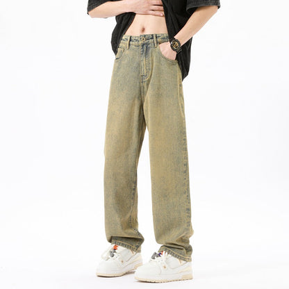 Herren Jeans Bequem Lässig Weite Passform