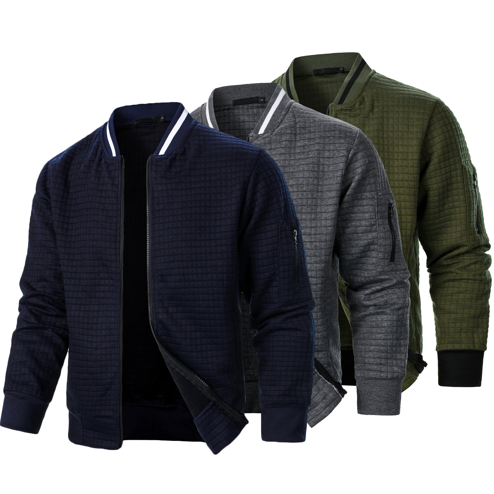 Herren Bomberjacke Steppjacke Reißverschluss Taschen - BerlinGlamour