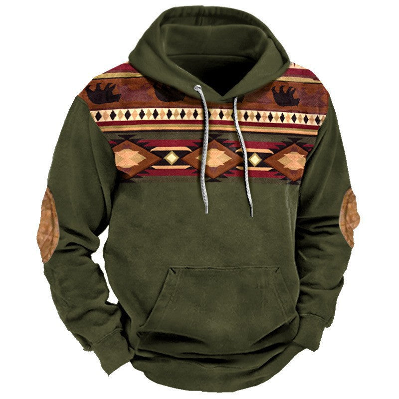Männer Pullover Kapuze Western Design Cowboy Style