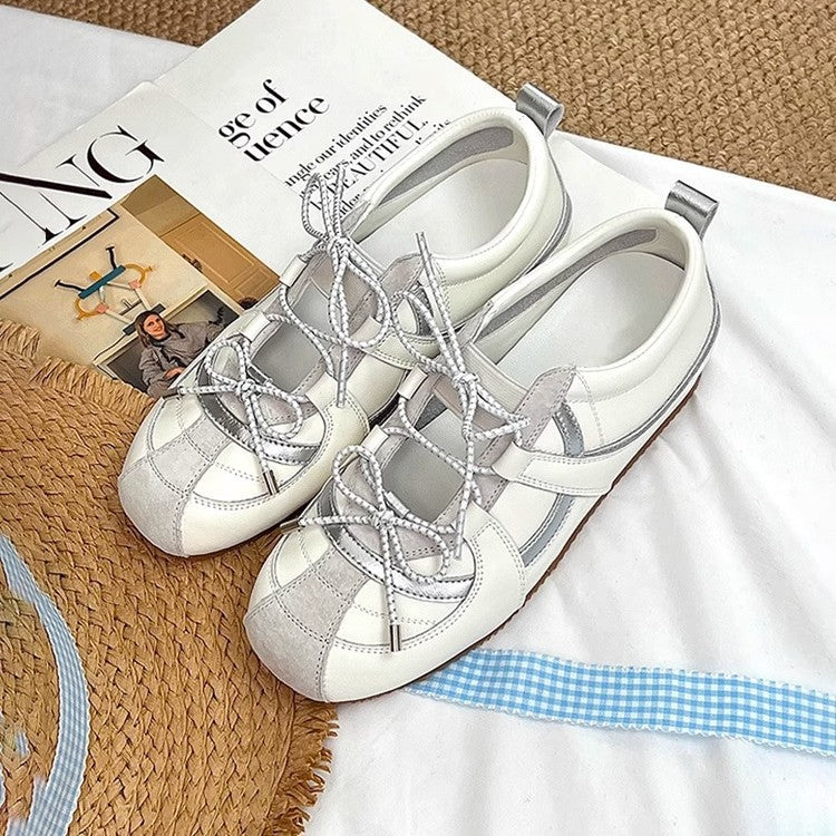 Damen Sneaker Sportlich Modisch Weiße Schuhe