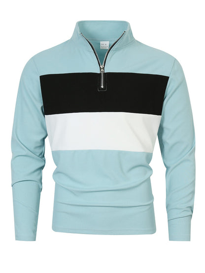 Herren Pullover Reißverschluss Farbblock Modern