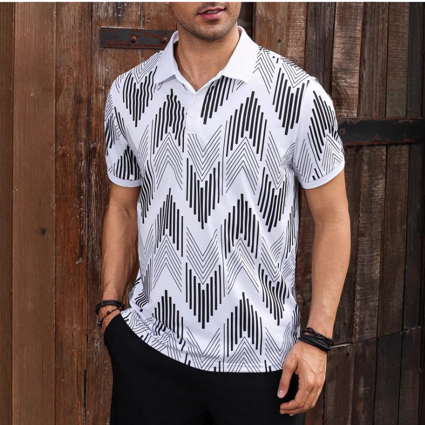 Herren Polohemd Geometrisches Design Modern Sportlich