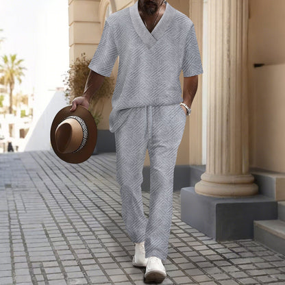 Herren Freizeitanzug Modern V-Ausschnitt Muster Trend