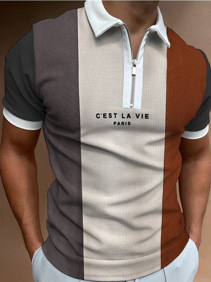 Herren Polohemd Modern Reißverschluss Design Slim Fit - BerlinGlamour
