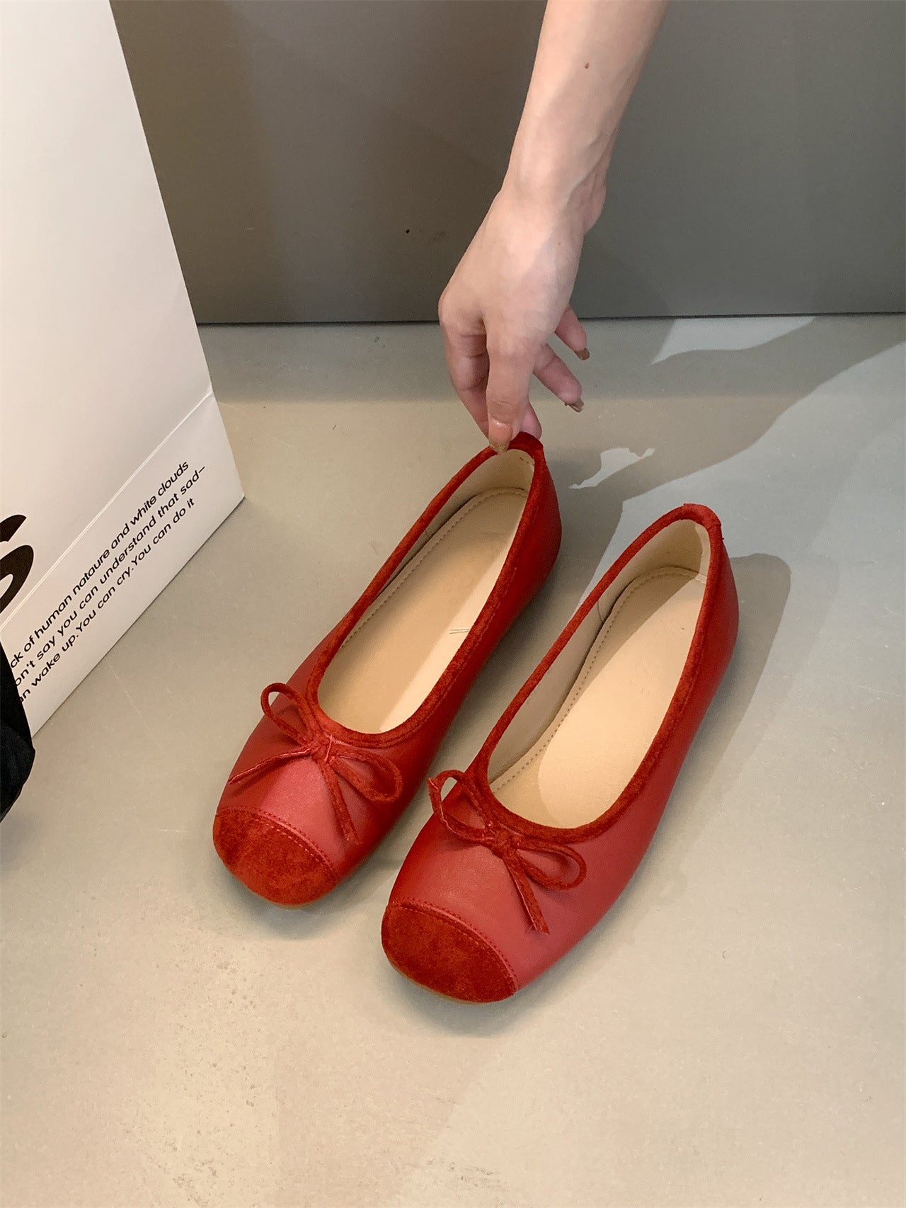 Damen Ballerinaschuhe mit Schleife Bequem Elegant
