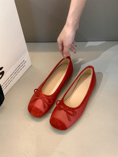 Damen Ballerinaschuhe mit Schleife Bequem Elegant