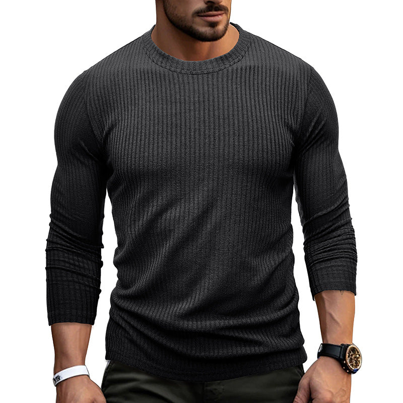 Herren Longsleeve Elastisch Ripp-Oberteil Modern - BerlinGlamour
