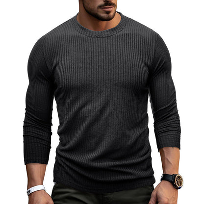 Herren Longsleeve Elastisch Ripp-Oberteil Modern - BerlinGlamour