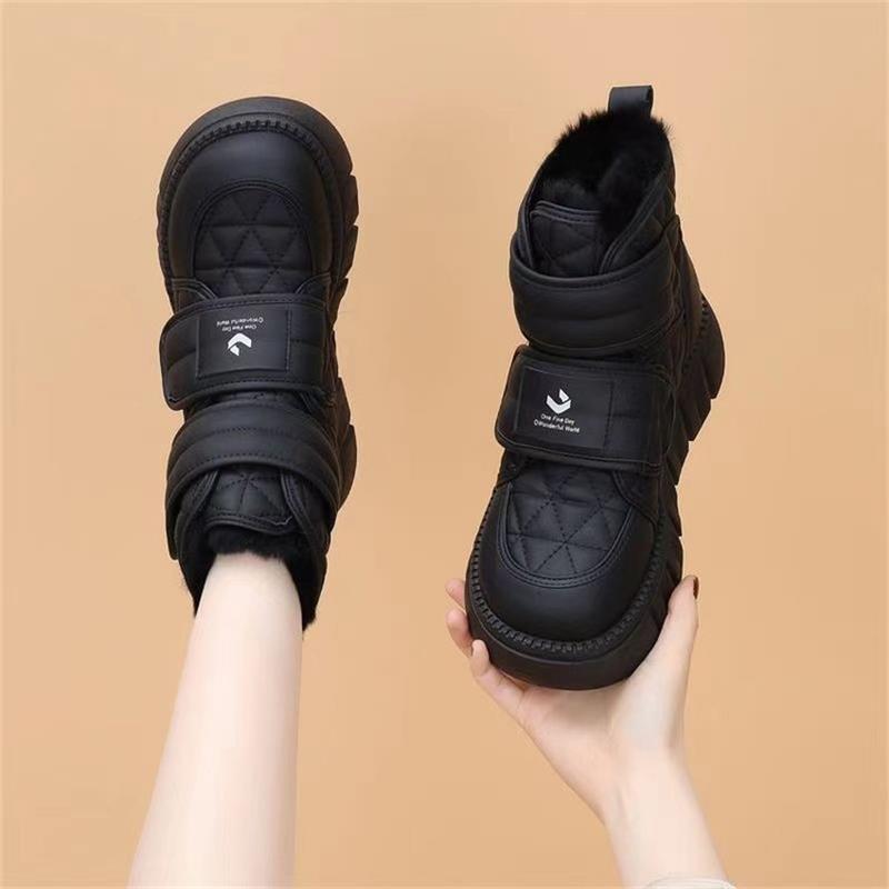 Damen Winterstiefel Sneaker Isoliert Klettverschluss Warm