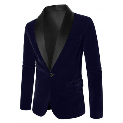 Herren Blazer Samt Elegant Revers Schnitt
