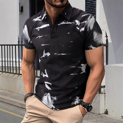 Herren Poloshirt Kurzarm Modern mit stylishem Muster - BerlinGlamour