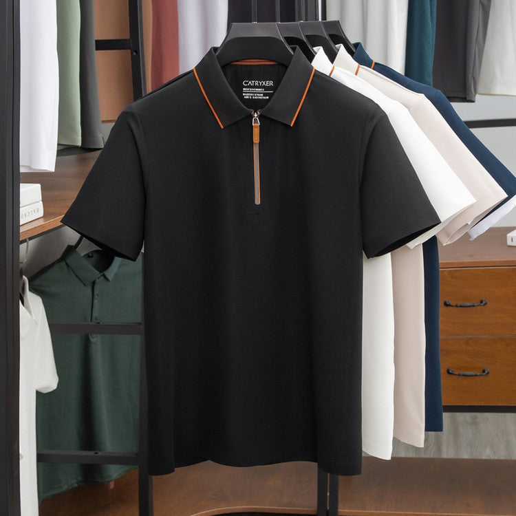 Herren Polohemd Modern Stehkragen Slim Fit