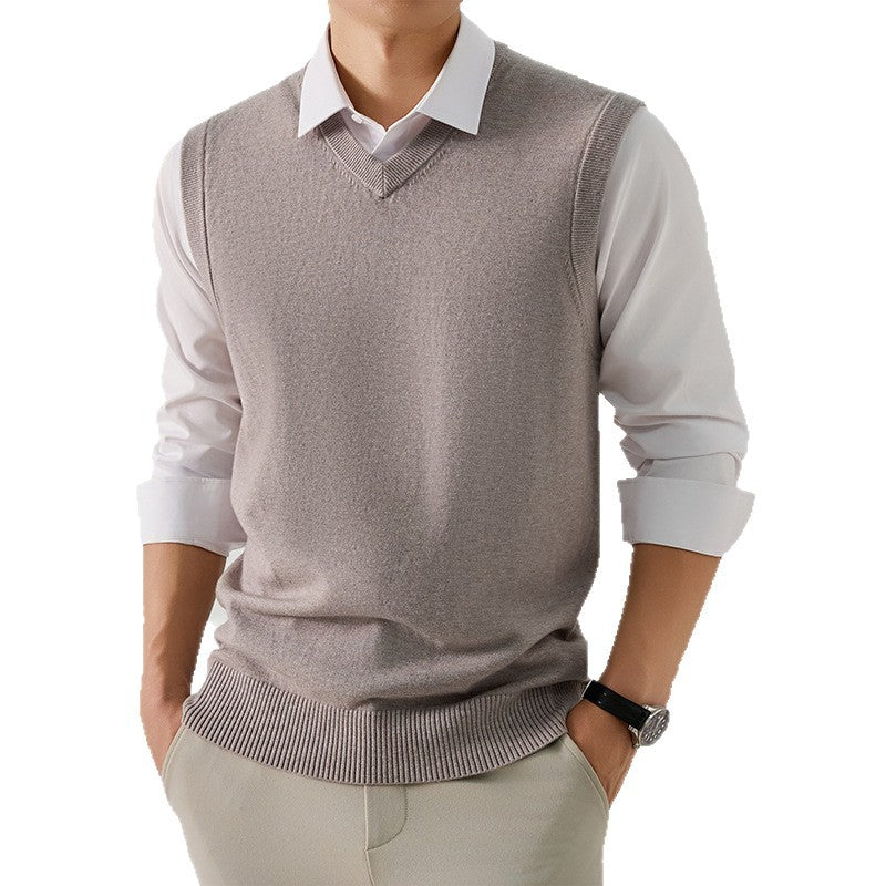 Herren Pulloverweste Elegant V-Ausschnitt Modern