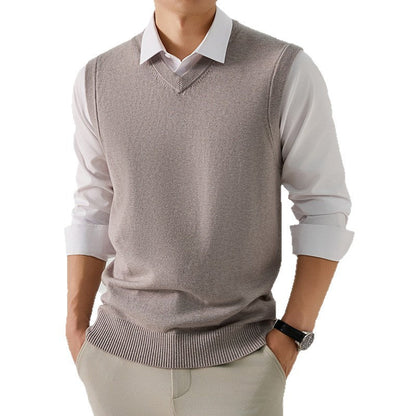 Herren Pulloverweste Elegant V-Ausschnitt Modern