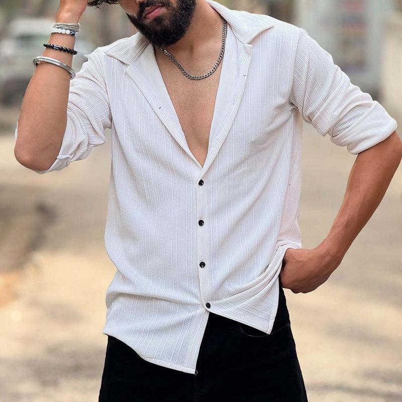 Herren Hemdbluse Lässig Strukturiert Modern