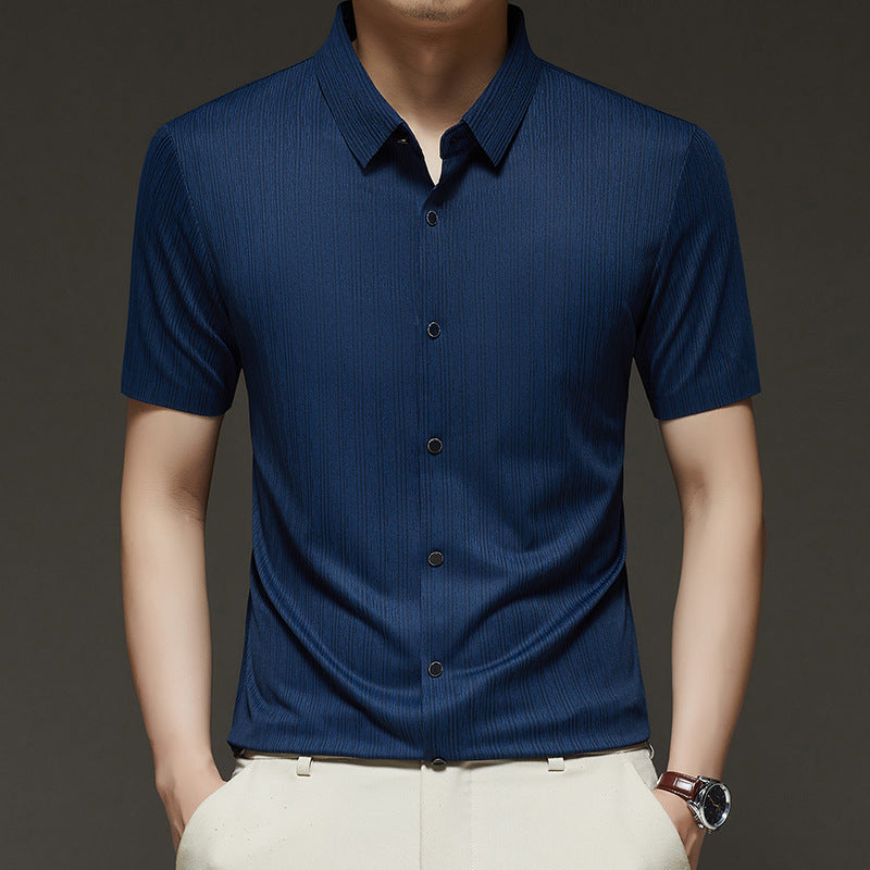 Herren Kurzarmhemd Elegant Feinbaumwolle Slimfit