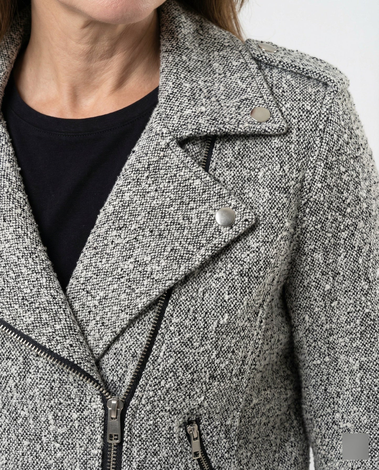 Ledermantel Damen Bikerjacke Tiermuster Slim Fit
