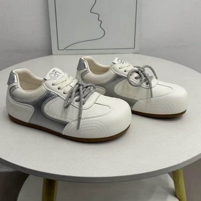 Damen Sneakers Sportlich Lederschuhe Rutschfest