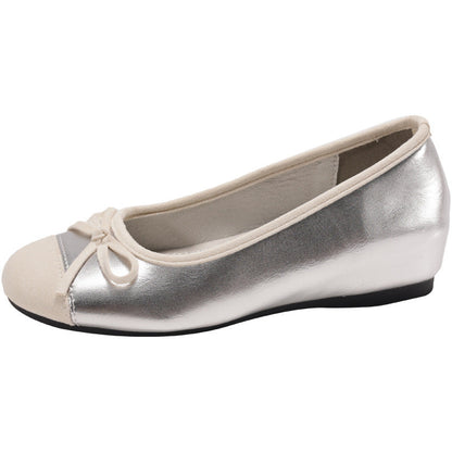 Damen Ballerinas Elegante Schleife Glanzleder Schuhe