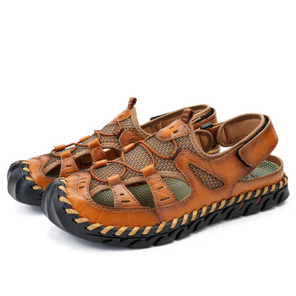 Damen Leder-Sandalen Sportlich Atmungsaktiv Rutschfest