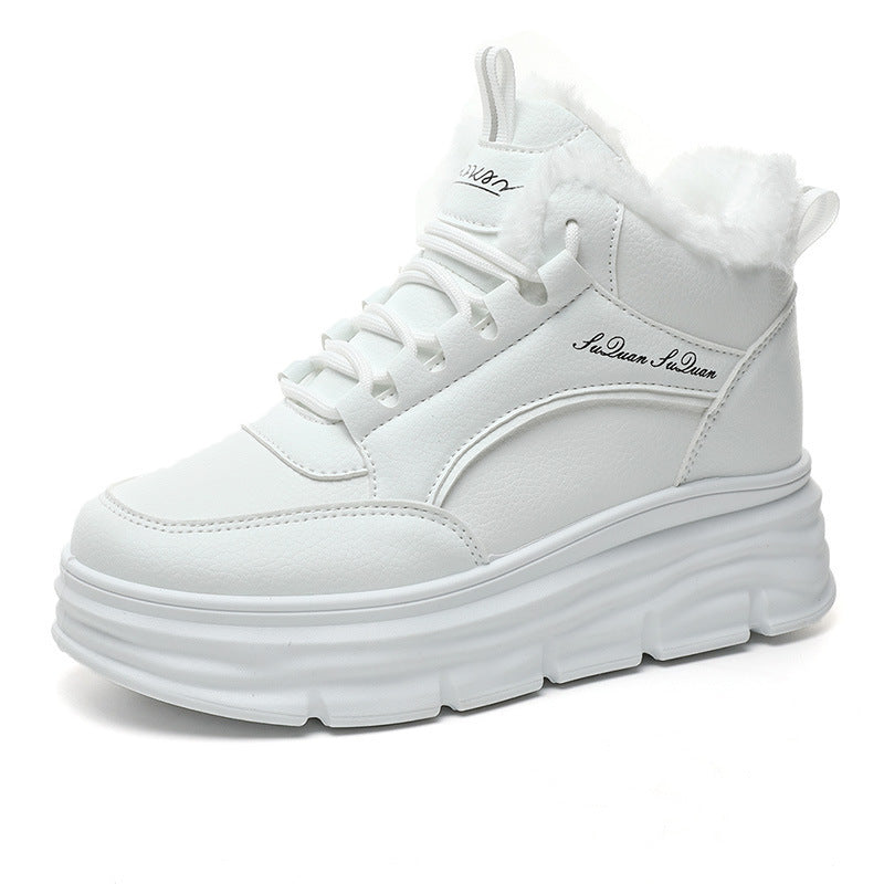 Damen Winter Sneaker High-Top Weich Fleece Rutschfest
