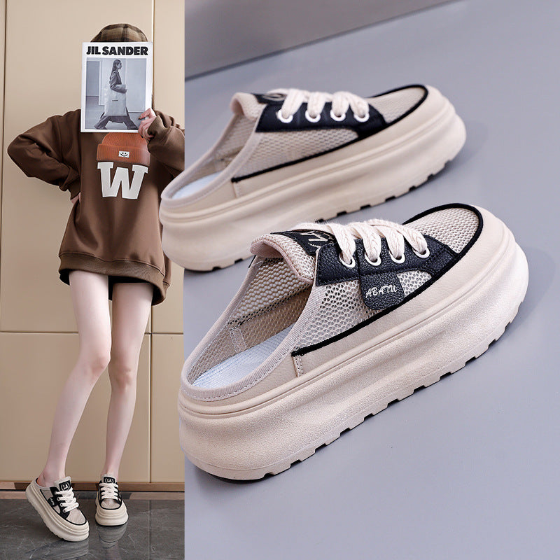 Damen Sneaker Leicht Atmungsaktiv Mesh Weiße Schuhe - BerlinGlamour