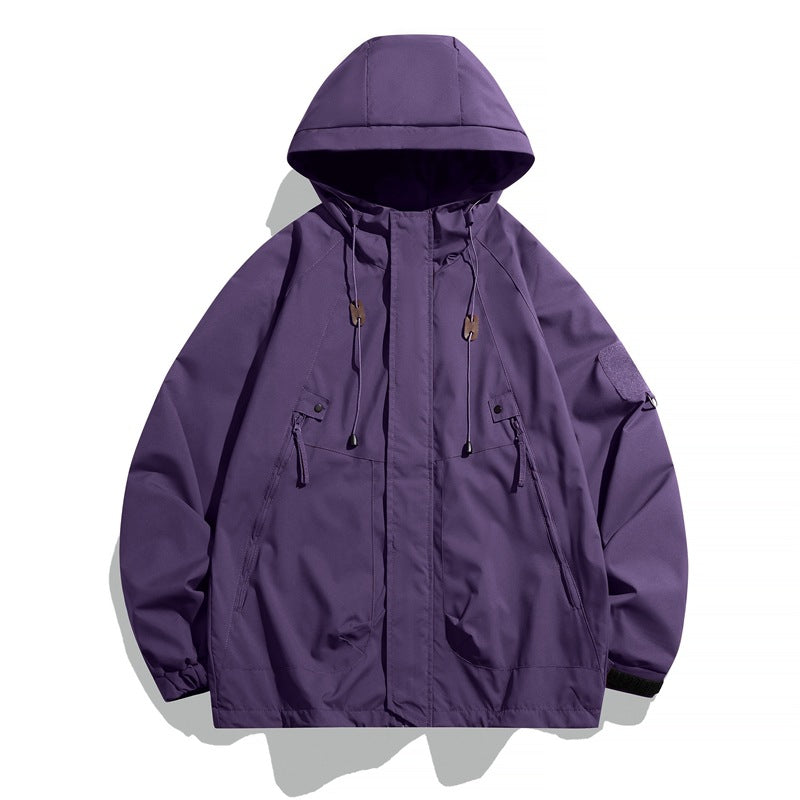 Herren Outdoor-Jacke Lässig mit Kapuze und Taschen
