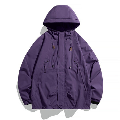 Herren Outdoor-Jacke Lässig mit Kapuze und Taschen