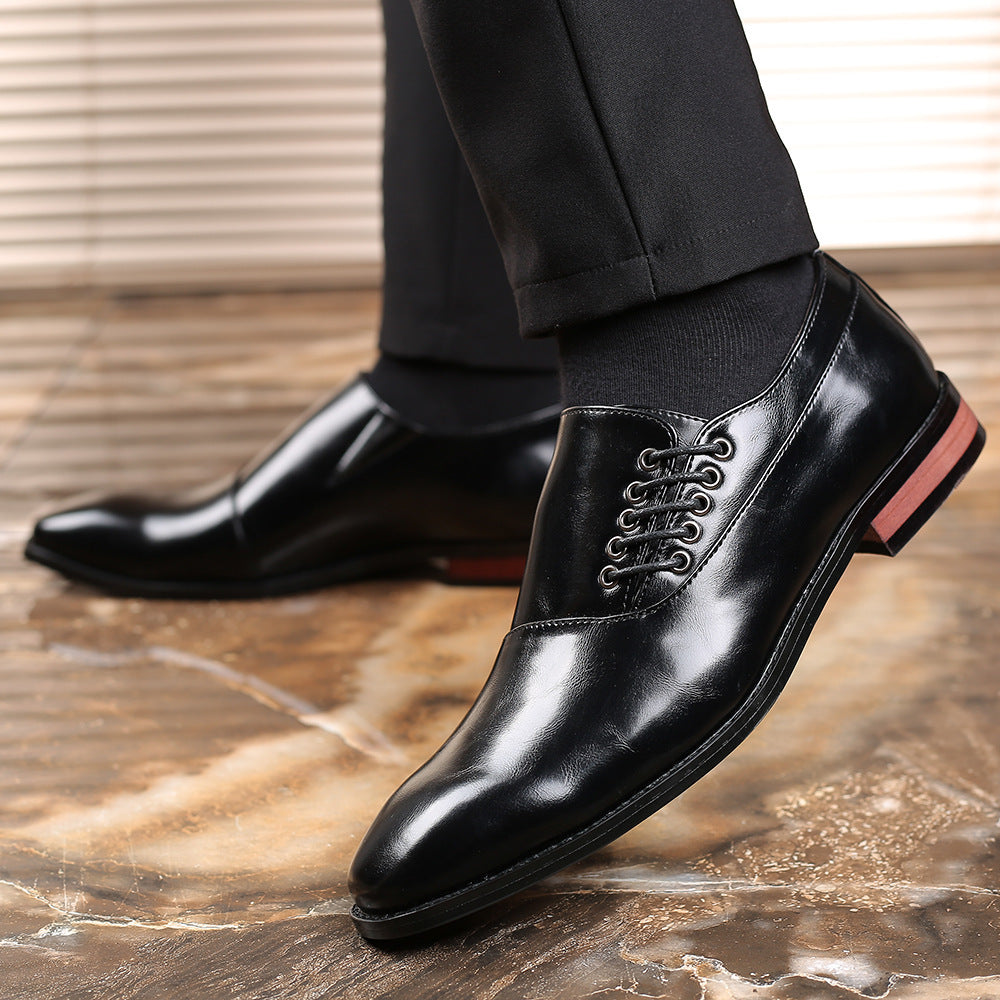 Damen Schnürschuhe Hochglanz Leder Elegante Schuhe Schwarz