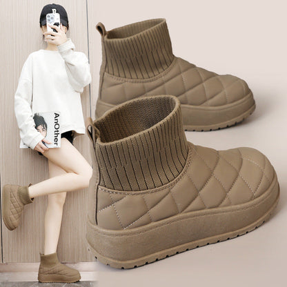Damen Steppschuhe Hochkragen Rutschfest Wintermode - BerlinGlamour