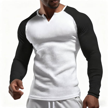 Herren Langarmshirt Strukturdesign Modern Glamour