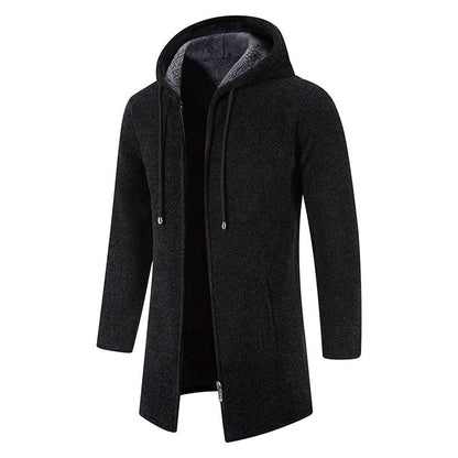 Herren Fleecejacke Mit Kapuze Seiten-Taschen Modern