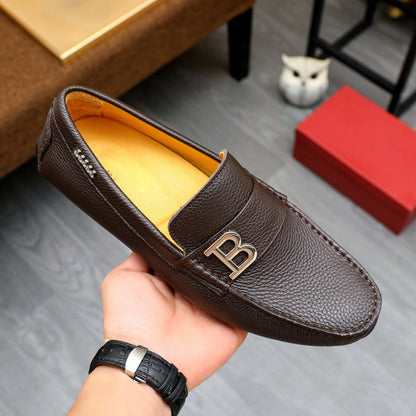 Herren Mokassins Ledernarbung Elegantes Design Braun