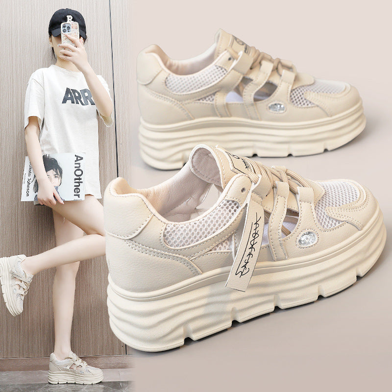 Damen Plateau Sneaker Sportlich Hoch mit Klettverschluss - BerlinGlamour