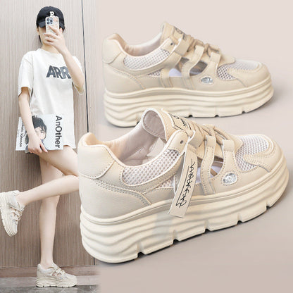 Damen Plateau Sneaker Sportlich Hoch mit Klettverschluss - BerlinGlamour