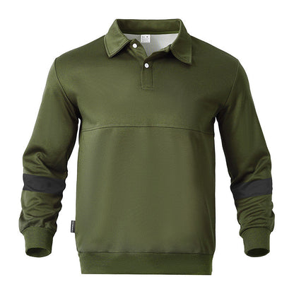Herren Langarm-Polo Sportlich Modern Kontrastärmel