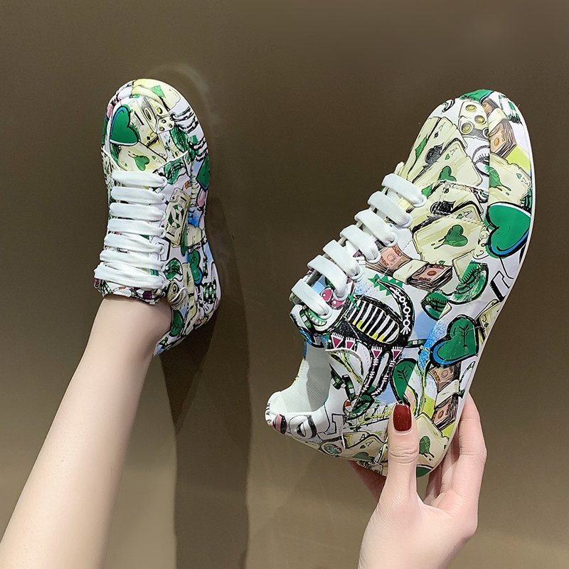 Damen Sneaker Bunt Comic Design Rutschfest
