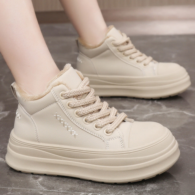 Damen Sneaker High-Top Warmfleece Rutschfest