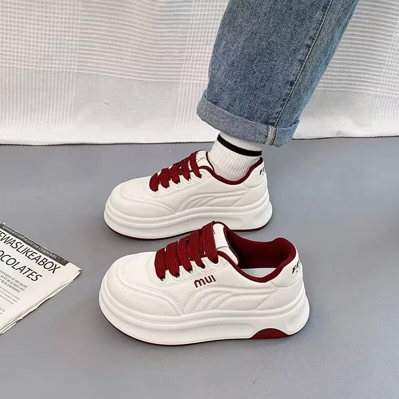 Damen Sneaker Bequem Dicksohle Schnürsenkel Modern