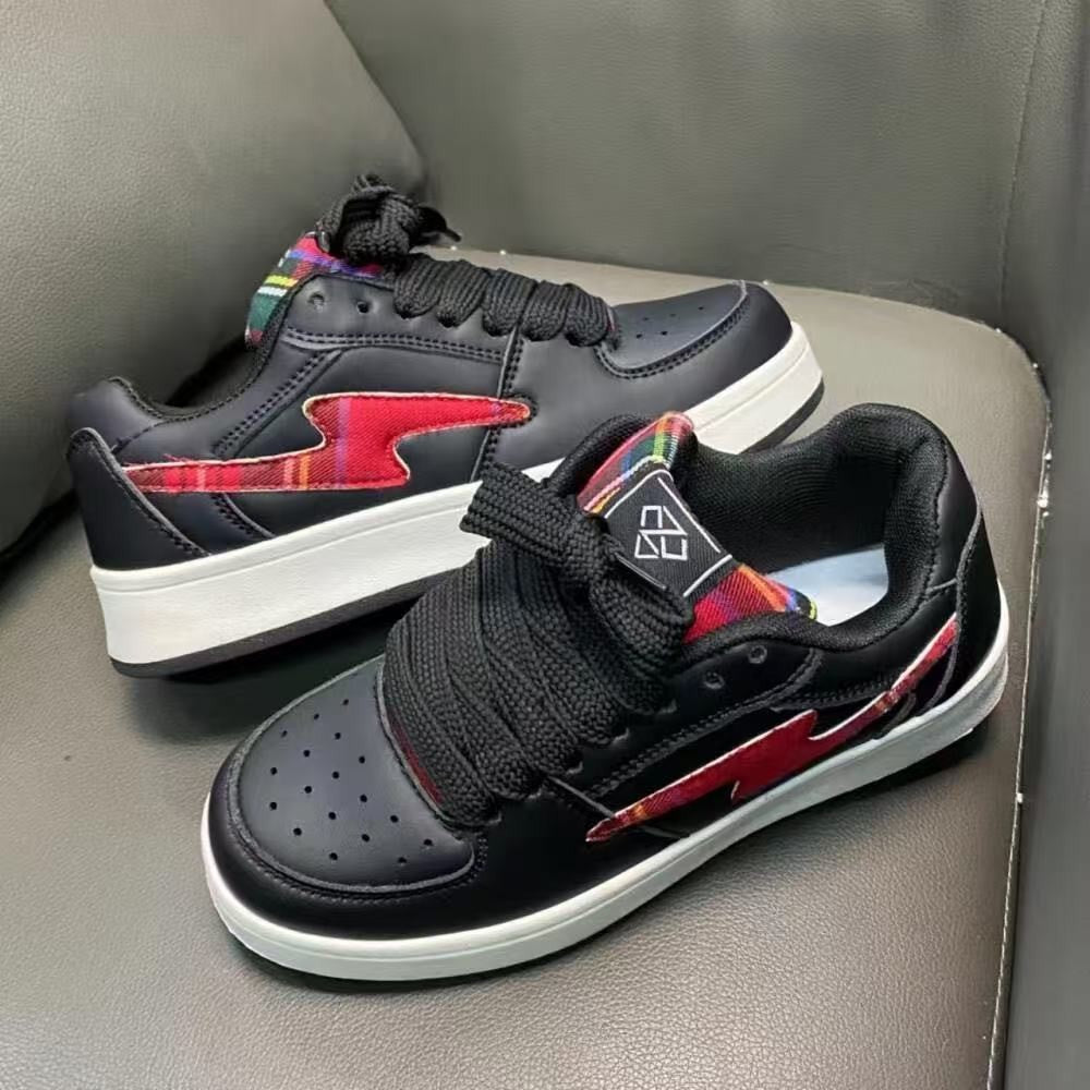 Damen Sneaker Sportlich Zweifarbig Karomuster