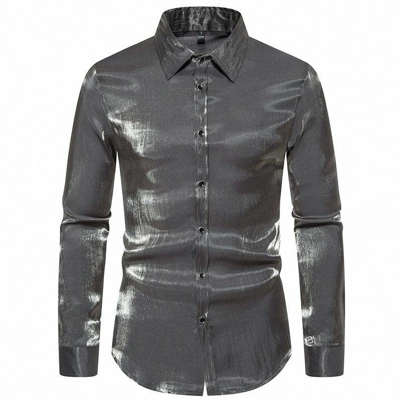 Herren Langarmhemd Glitzernd Elegant Berlin