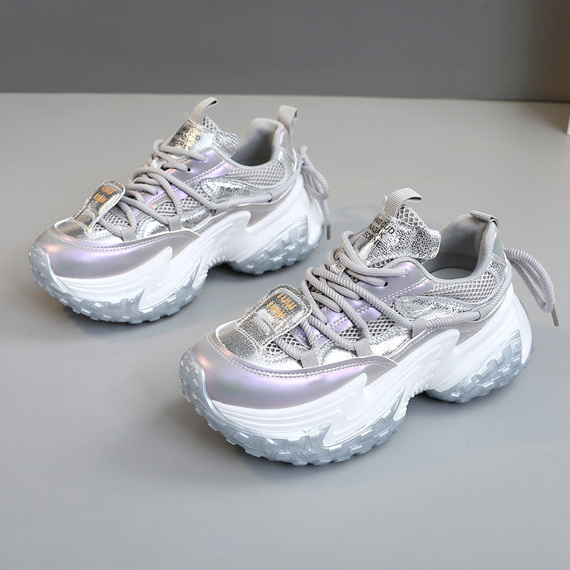 Damen Sneaker Modisch Glänzend Stoßdämpfend