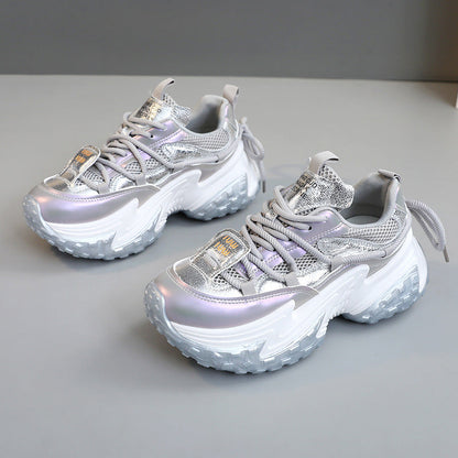 Damen Sneaker Modisch Glänzend Stoßdämpfend